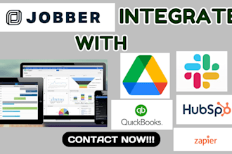 setup jobber integrations with google drive quickbooks hubspot slack zapier crm