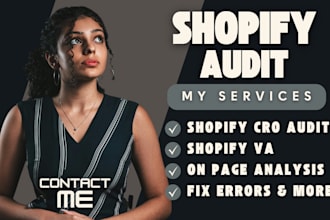 audit analyze fix shopify website increase conversion rate SEO virtual assistant