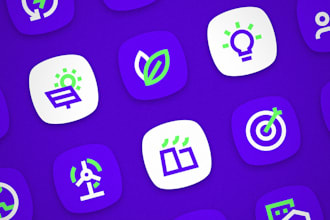 create modern custom vector icon set design, app icon game website icon favicon