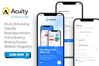 set up appointment booking calendly, acuity scheduling squarespace integration