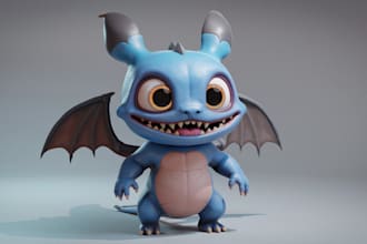 model design cute 3d characters, mascots, toys, retro ps1 models, and game asset