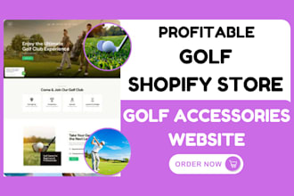 design profitable golf shopify store golf store golf accessories sport website