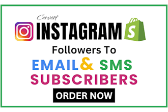 convert instagram followers to email and SMS subcribers on shopify store gatsby