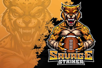 do football, basketball, baseball other sports team logo with mascot