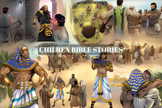 draw children bible stories christians book illustration children cartoon theme