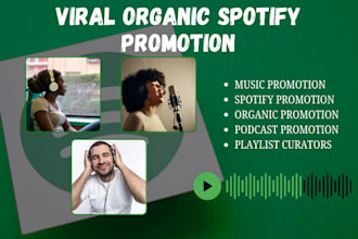 do viral organic spotify promotion podcast promotion playlist curators
