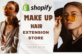 do luxury hair extension shopify store wix website hair extension makeup store