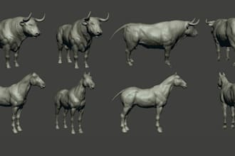 create high quality 3d models of 3d animal model, 3d creature dragon animation