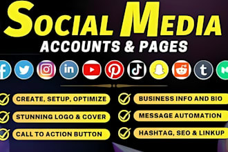 create setup linkedin facebook instagram twitter tiktok all social media account