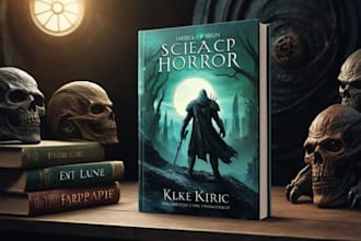 design fantasy, sci fi and horror book cover or illustration
