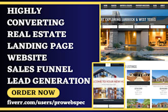 design real estate landing page investor website gohighlevel sales funnel leads