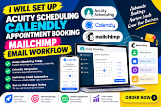 set up acuity scheduling calendly appointment booking mailchimp email workflow