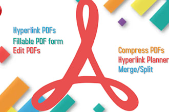design fillable PDF forms, convert, hyperlink and compress