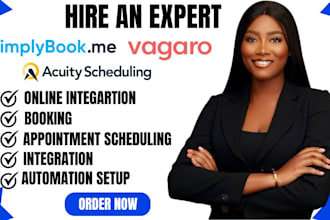 setup calendly, simplybook me, acuity scheduling, vagaro booking appointment