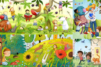 do children storybook illustration kids book illustration for you