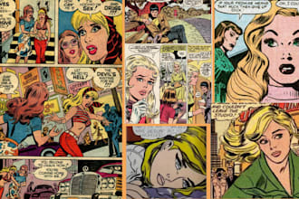 draw retro comic page vintage retro comic illustration 80s vintage comic pop art