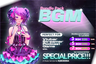 produce bundle pack original bgm for vtuber streamer