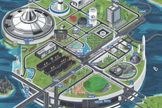 draw a unique vector or isometric map