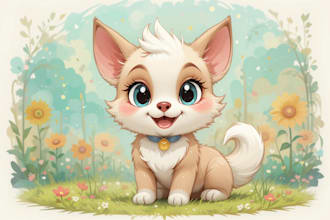 draw a cute disney style pet portrait