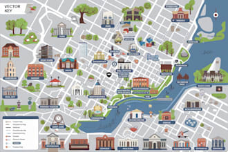 design vector map, city map, site map, travel map, event map design