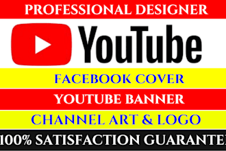 create eye catching youtube banner channel art logo and cartoon banner
