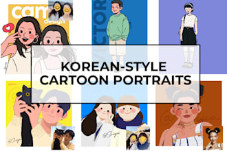 illustrate korean style portrait