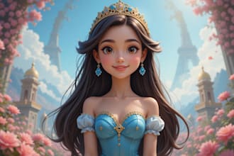 do a beautiful disney cartoon style portrait for you
