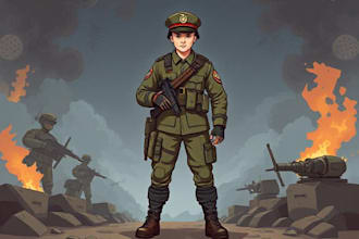 create tactical and anime with a military theme for you