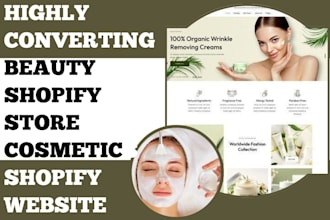 design beauty salon shopify website, spa, cosmetic, skincare shopify website