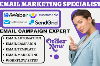 setup sendgrid flodesk aweber email campaign getresponse mailchimp automation va