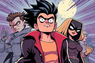 draw illustrations comic book art design characters