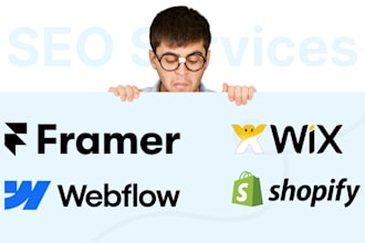 do SEO for webflow, framer, wix, and shopify store