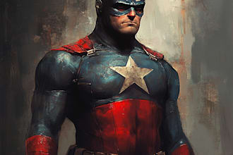 drawing custom superhero character in action