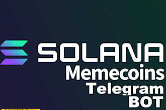 develop a solana trading bot, create a telegram bot, memecoins bot