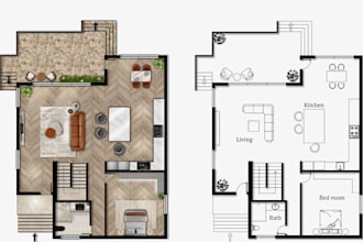 deliver 2d floor plan drawings for property listing and marketing
