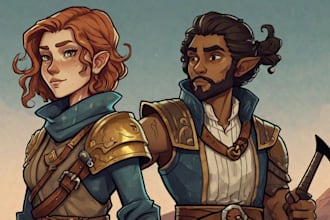 draw stylized illustration of your dnd character , oc
