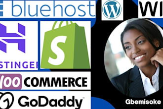 hostinger bluehost godaddy ecommerce website, shopify, wix website, webshop seo