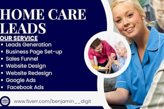 generate home care and elder care leads, health care and home care website desig