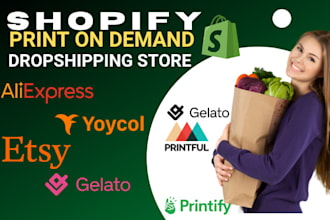 do shopify print on demand dropshipping store, printiful, printify, etsy pod