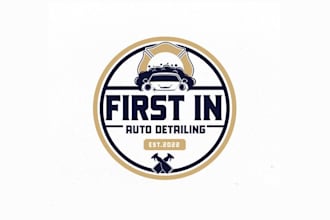 design classic firefighter owned auto detailing logo