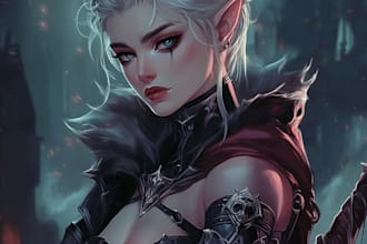 draw dnd character art and oc character