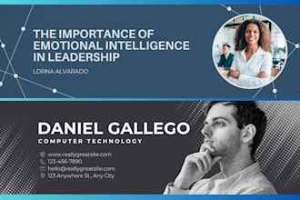 design professional linkedin banner cover header carousel and post