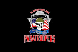 design awesome paratroopers clothing t shirt logo