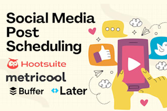 schedule and manage social media post with metricool, later, buffer, hootsuite