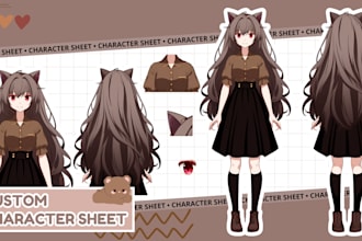 draw character sheet or reference sheet for your oc in anime style
