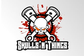 do creative high quality biker style logo for skulls things