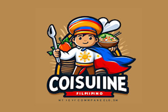 make cuisine, filipino, culture mascot logo design without any copyright concept