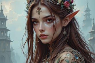 paint a character illustration in a fantasy world