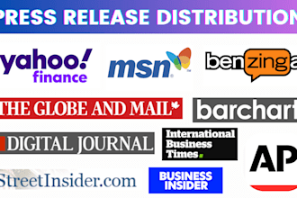 distribute press release on yahoo finance and 300 plus sites