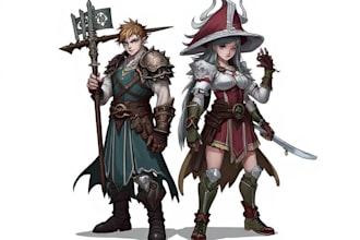 design a d and d character art illustration for you